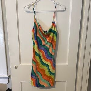 Forever 21 Colorful Wave Pattern Mini Dress